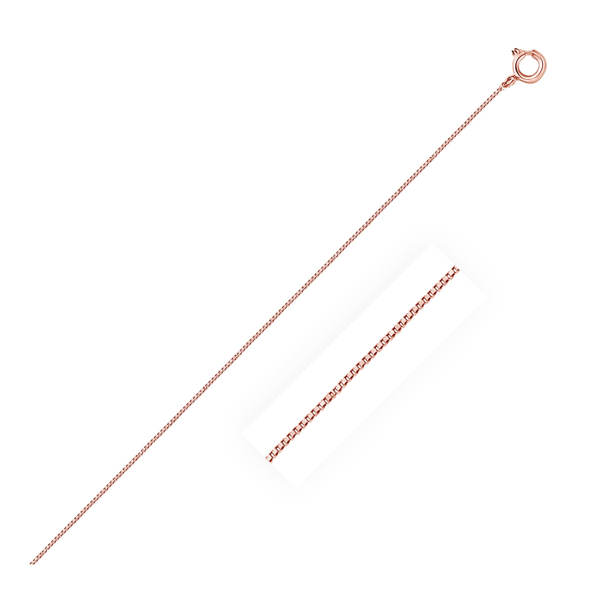 14k Rose Gold Classic Box Chain 0.45mm, size 18''