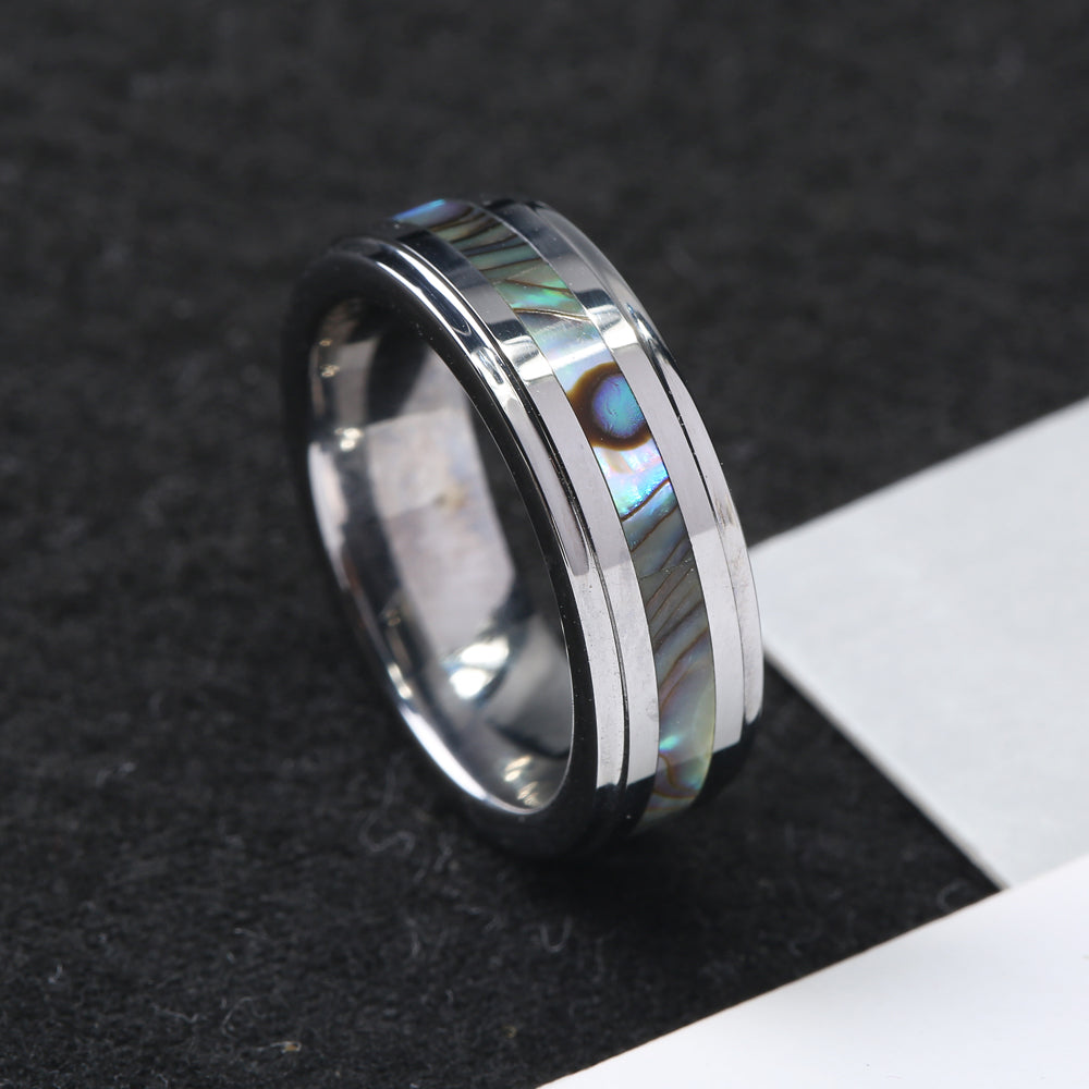 Classic 6mm Tungsten Carbide Ring Shell Tungsten Steel Colorfast Anallergic Rings for Men Women