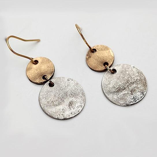 Patina Earrings In Bronze Finish With Age-Old Rustic Charm - Style: Silver