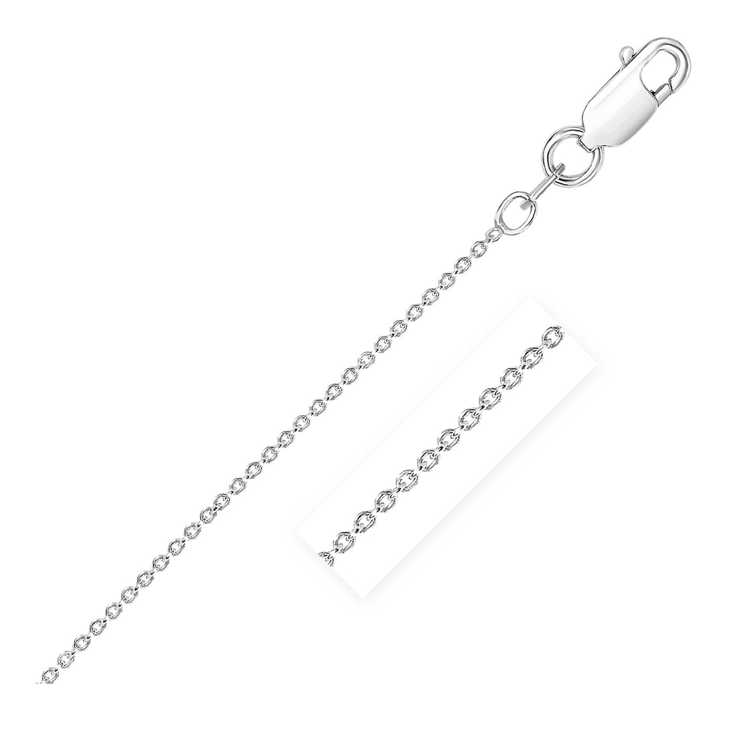 Sterling Silver Rhodium Plated Round Cable Chain 2.6 mm, size 20''