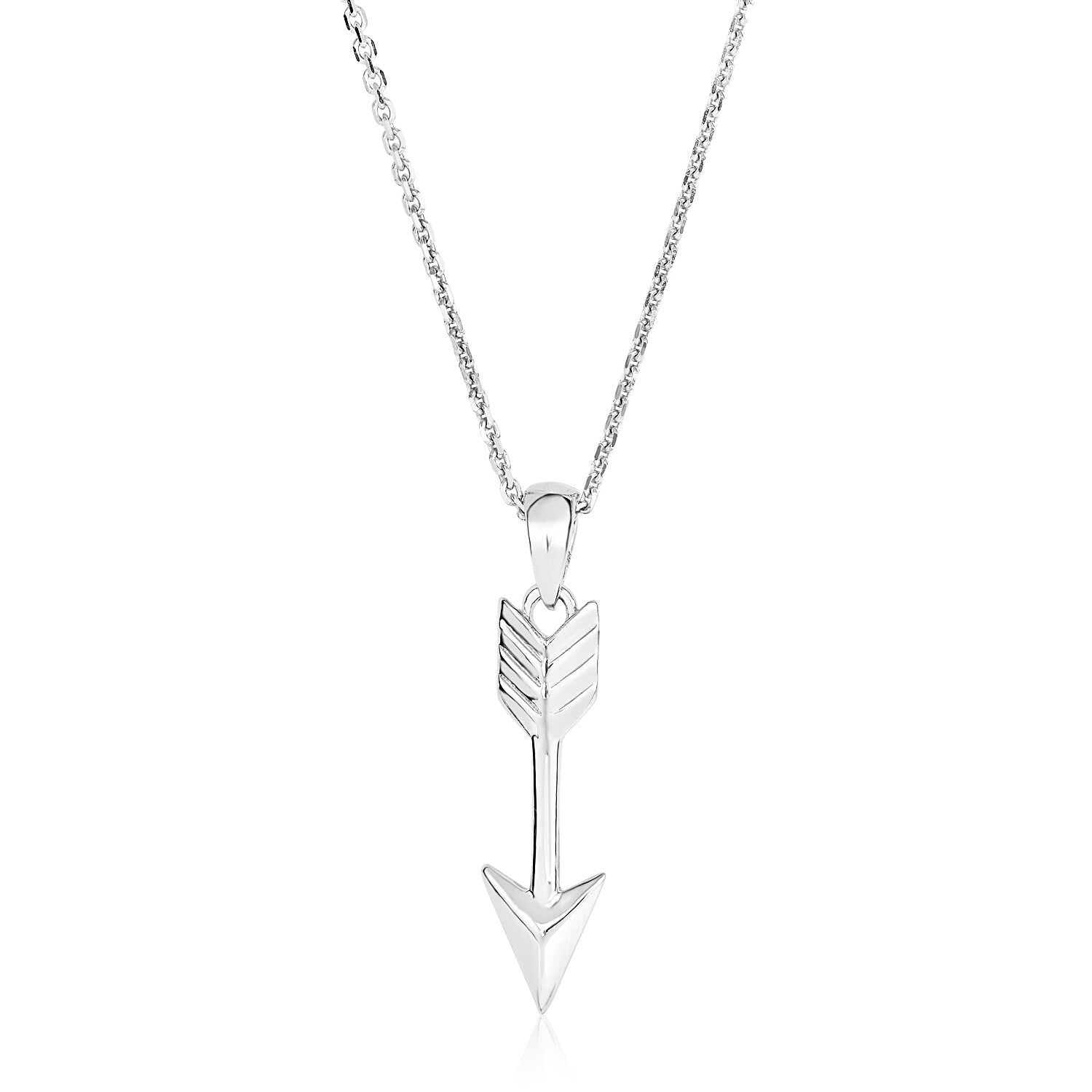 Sterling Silver 18 inch Necklace with Arrow Pendant, size 18''