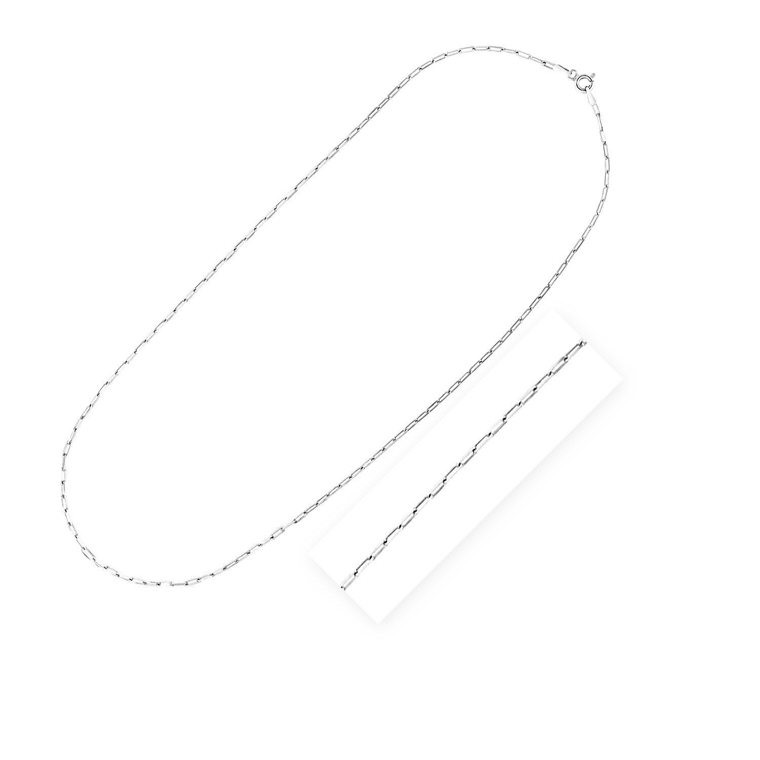 Sterling Silver Rhodium Plated Paperclip Chain (1.8 mm), size 18''