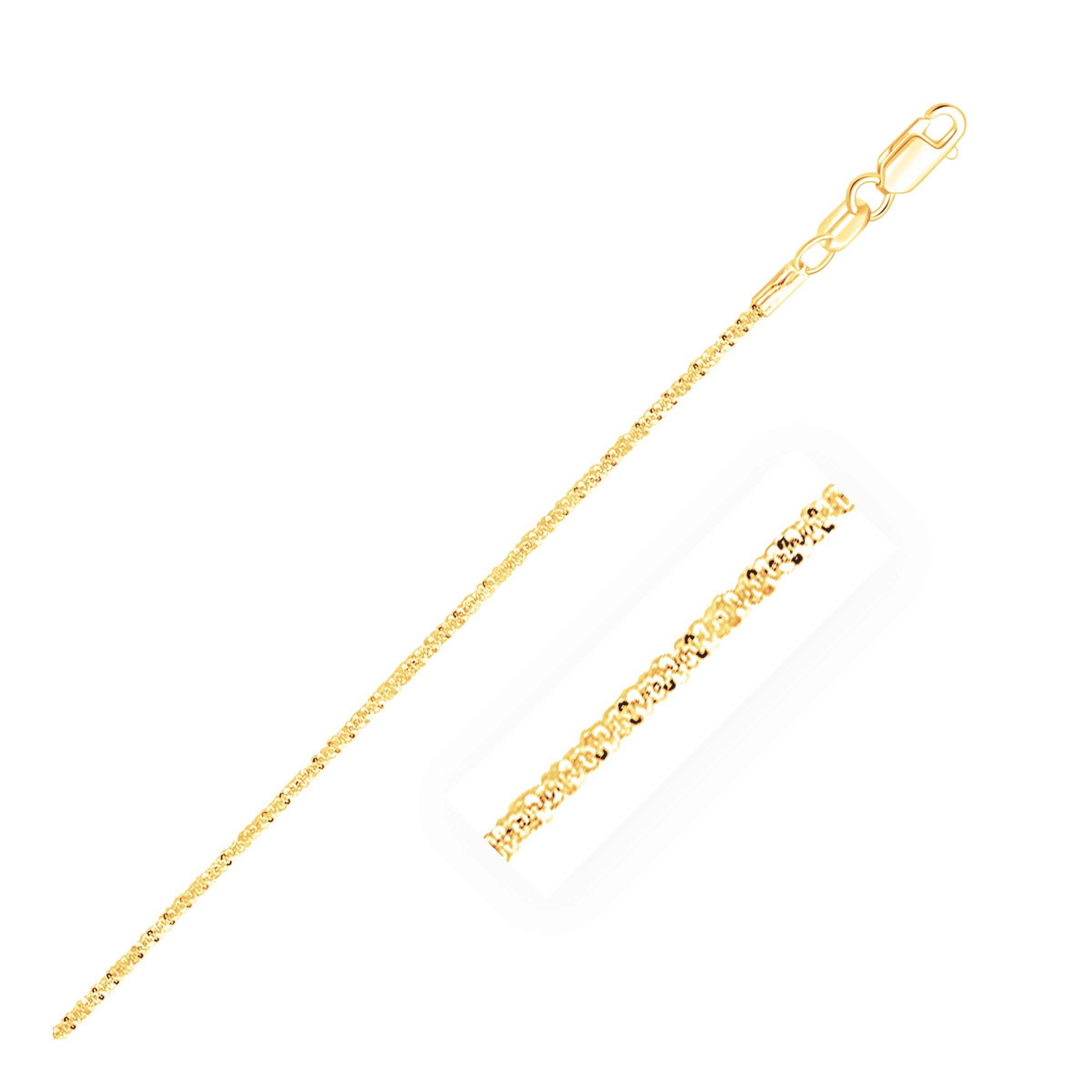 10k Yellow Gold Sparkle Anklet 1.5mm, size 10''