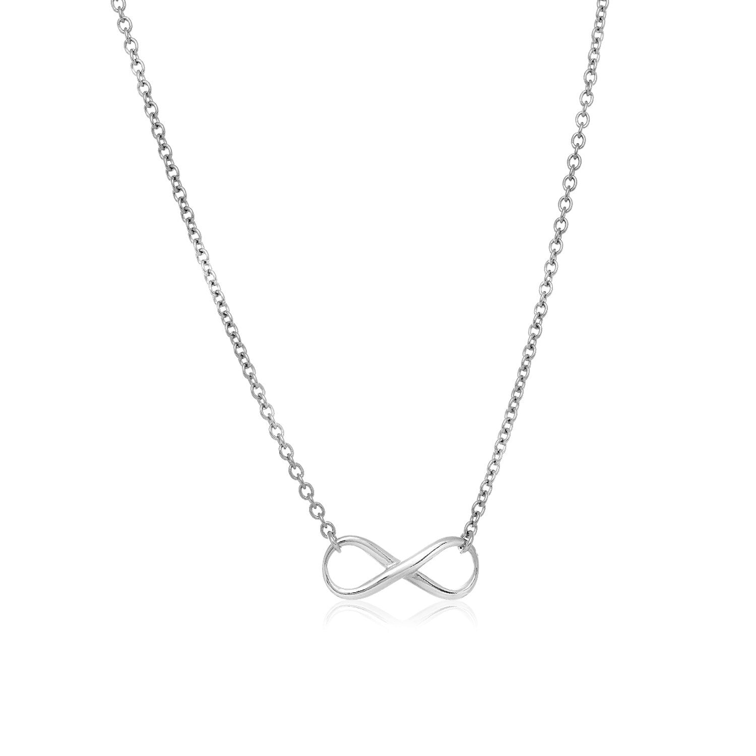 Sterling Silver Infinity Symbol Necklace, size 18''