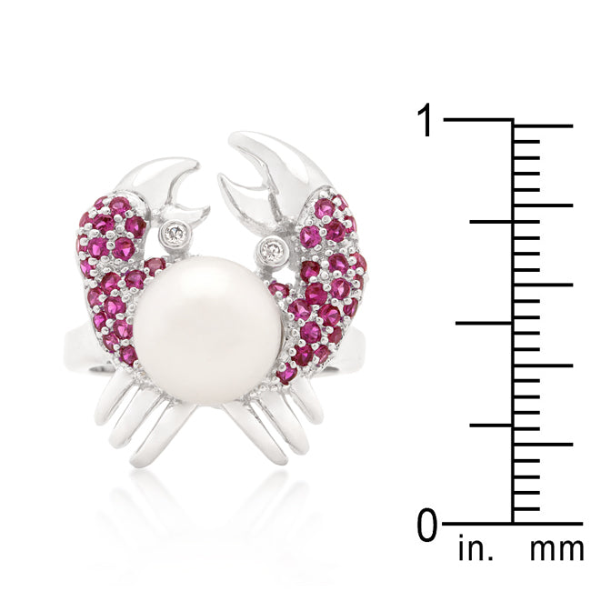 Pearl Crab Cubic Zirconia Ring