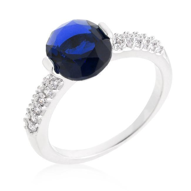 Blue Oval Cubic Zirconia Engagement Ring