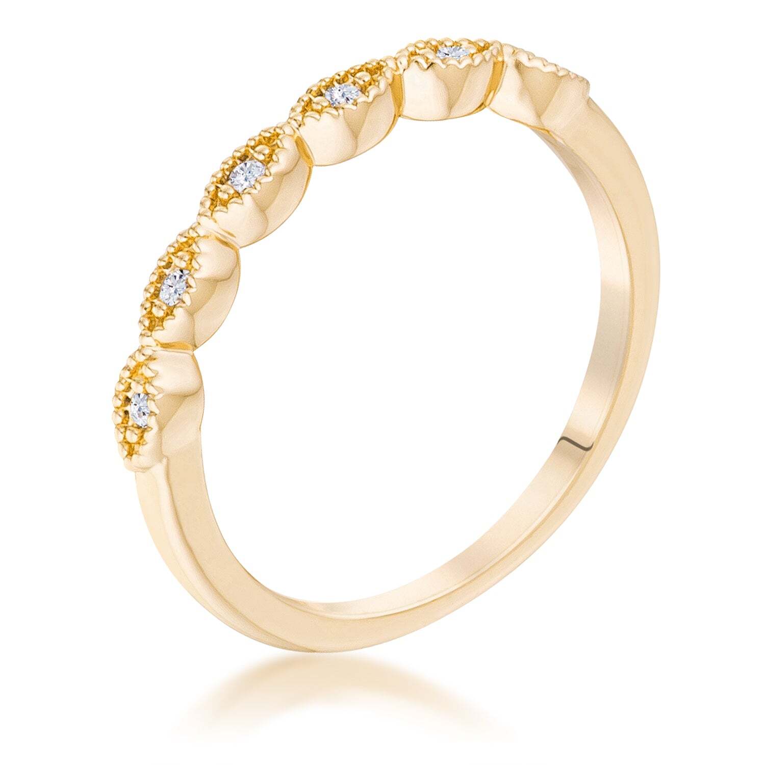 Gold Plated Sextus Marquise Delicate Stackable Ring