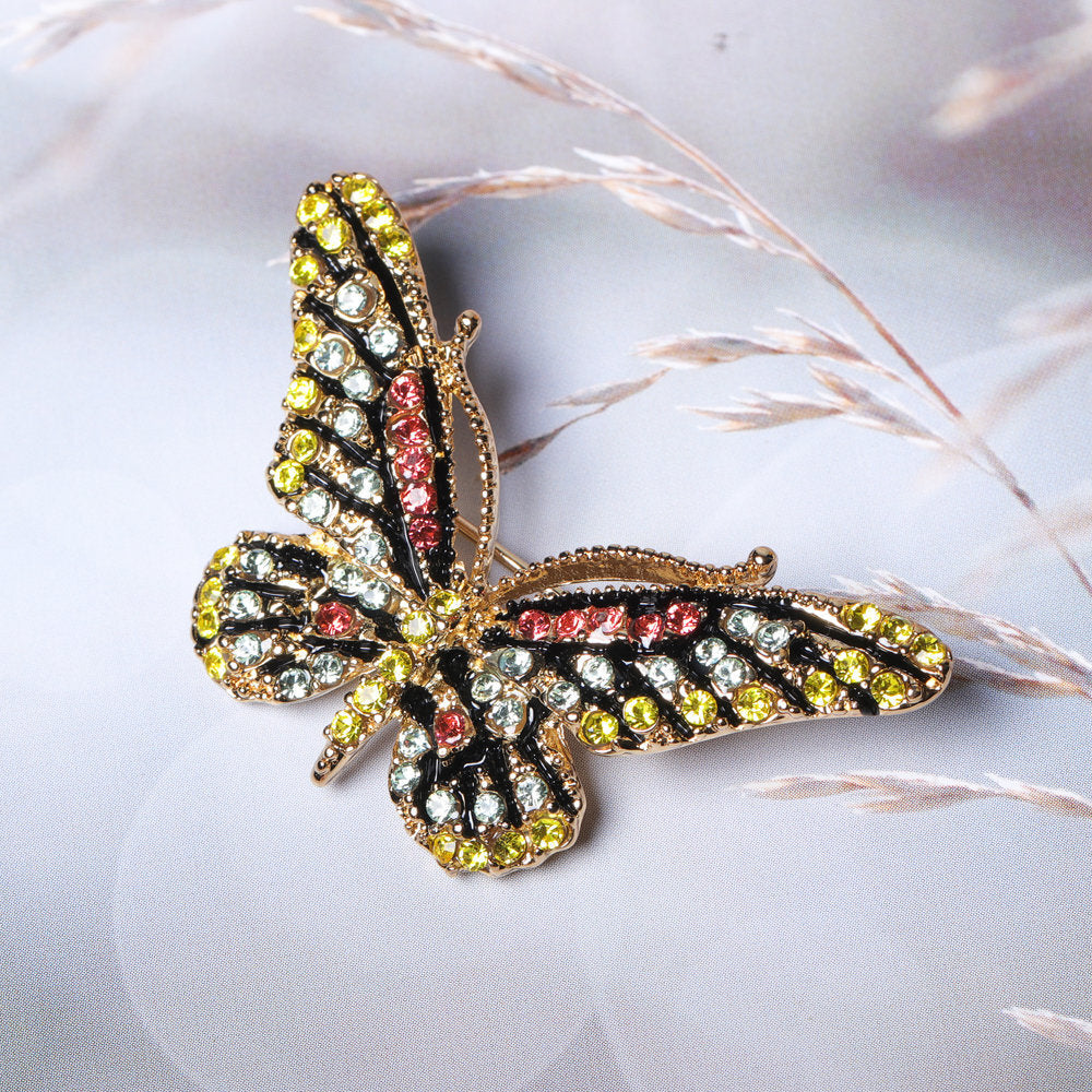 Luxury 18K Gold Butterfly Pendant Brooch