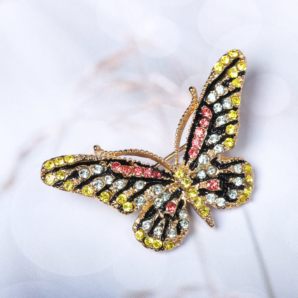 Luxury 18K Gold Butterfly Pendant Brooch